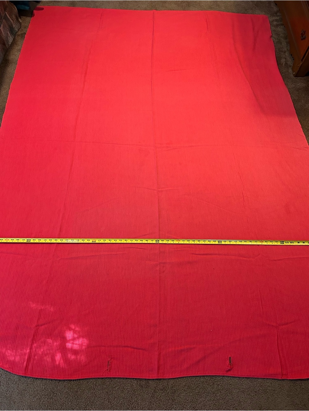 Cherry Red Bedding/Spread- Unbranded Ripcord Bedspread. 98 long x 70” wide.